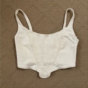 Zara white denim corset